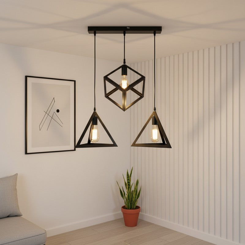 Linear Trio Iron Ceiling Lamp