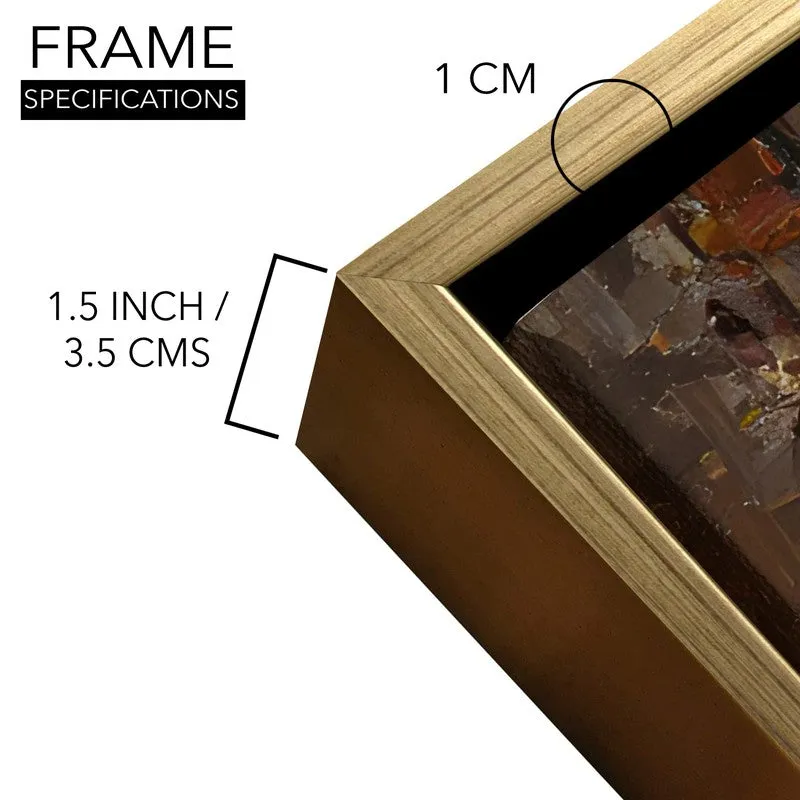 Golden Drizzle Canvas Wall Painting With Frame media 6