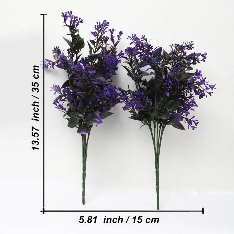 Faux Purple Lavender Leaf Bunch - Set Of Two media 4