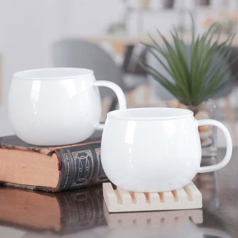 Zemo Glass Coffee Mug (410 mL) - Two Piece Set - 410 ML Each