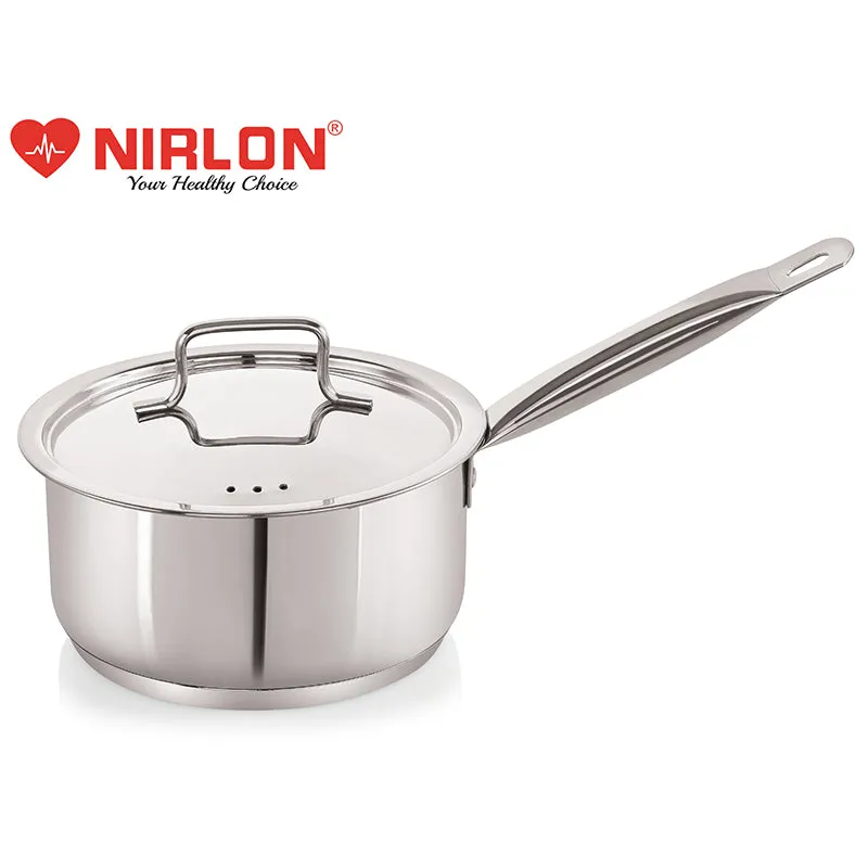 Nirlon Steel Saucepan With Lid - 2300 ML/7 Inches media 1