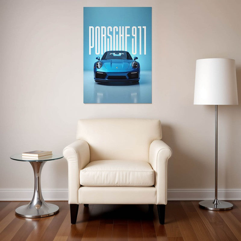 Porsche Passion Wall Poster - Blue