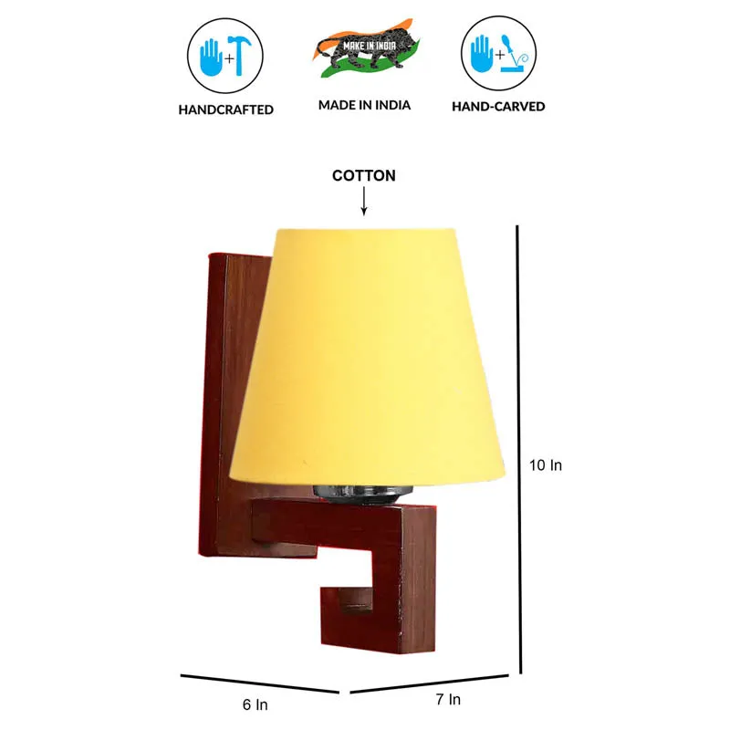 Gul Conical Wooden Wall Lamp media 6
