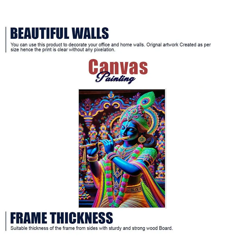 Cosmic Krishna Canvas Wall Painting media 8