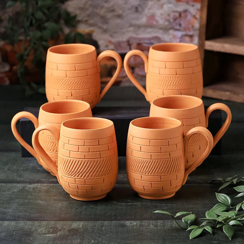 Suvarsha Terracotta Coffee Mug (400 mL Each) - Set of Six media 5