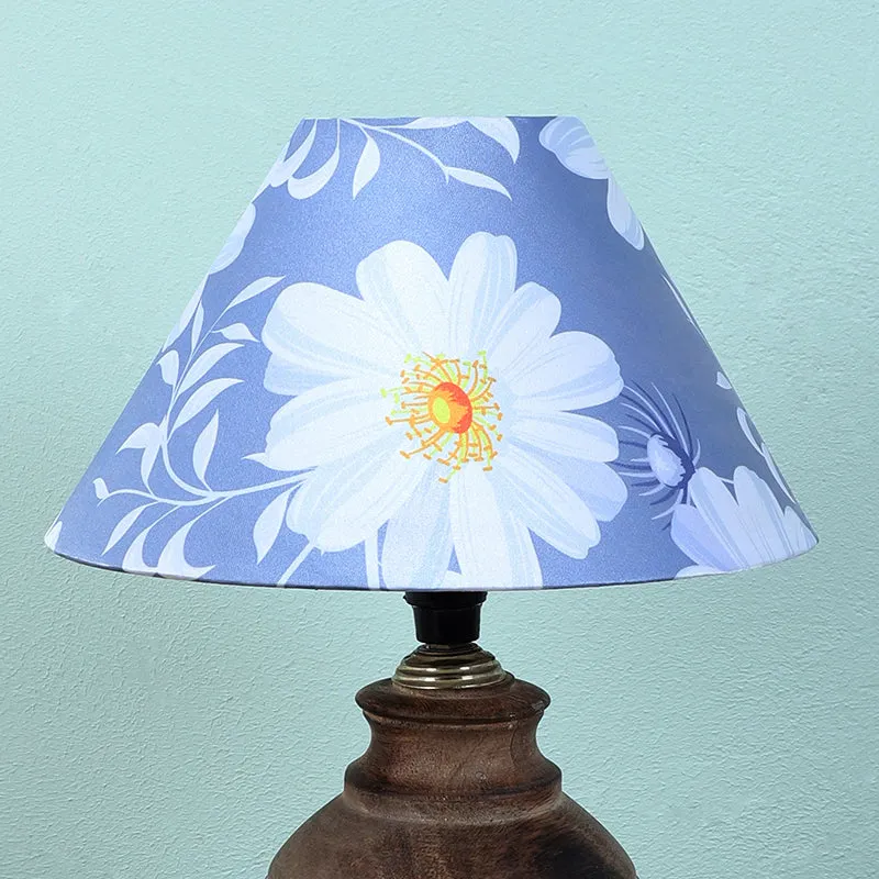Daisy Blooms Enso Printed Mango Wood Table Lamp - White,Blue,Brown media 3