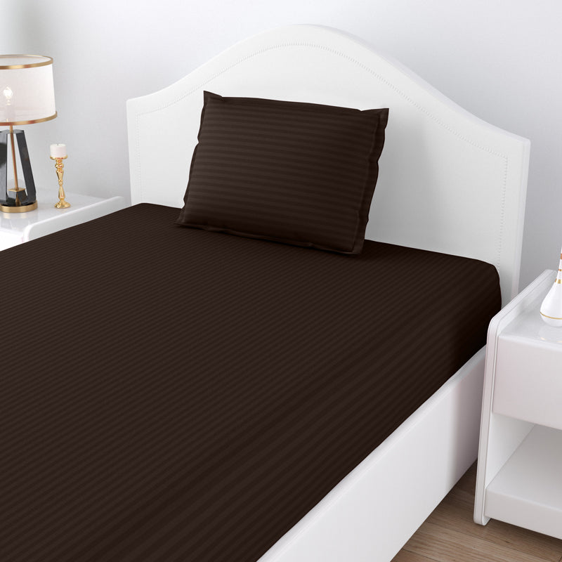 Sofia Solid Microfiber Bedsheet (Dark Brown) - 150 GSM media 6