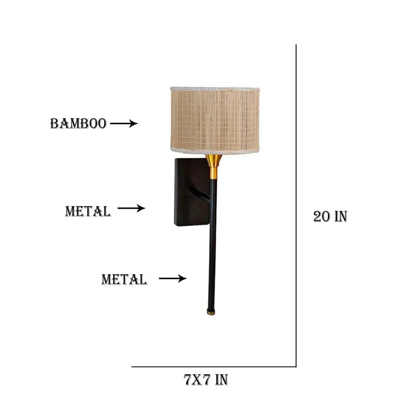 Elvina Bamboo & Metal Wall Lamp media 8