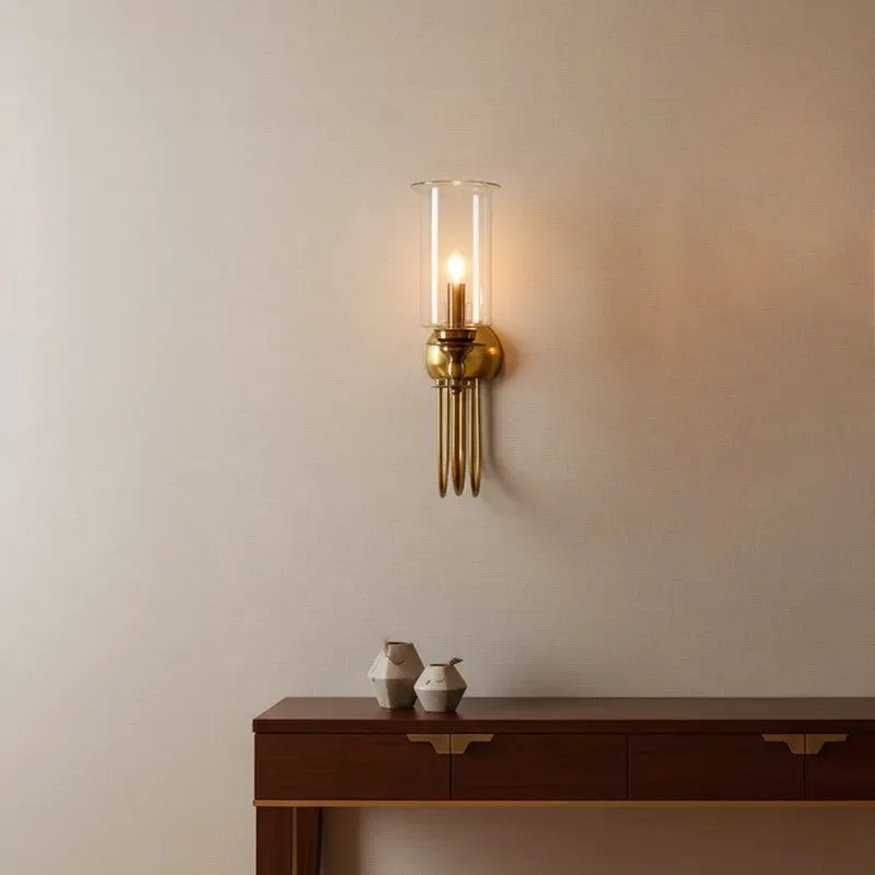 Amber Spire Glass Wall Lamp With Metal Base media 3