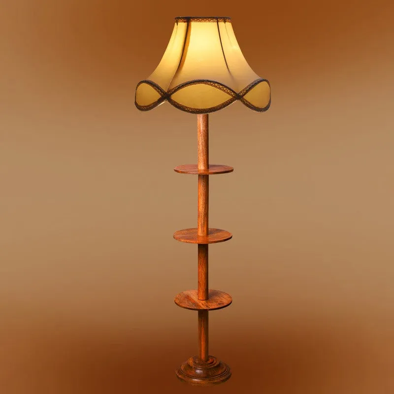 FloraPrism Wooden Floor Lamp - Ivory media 7