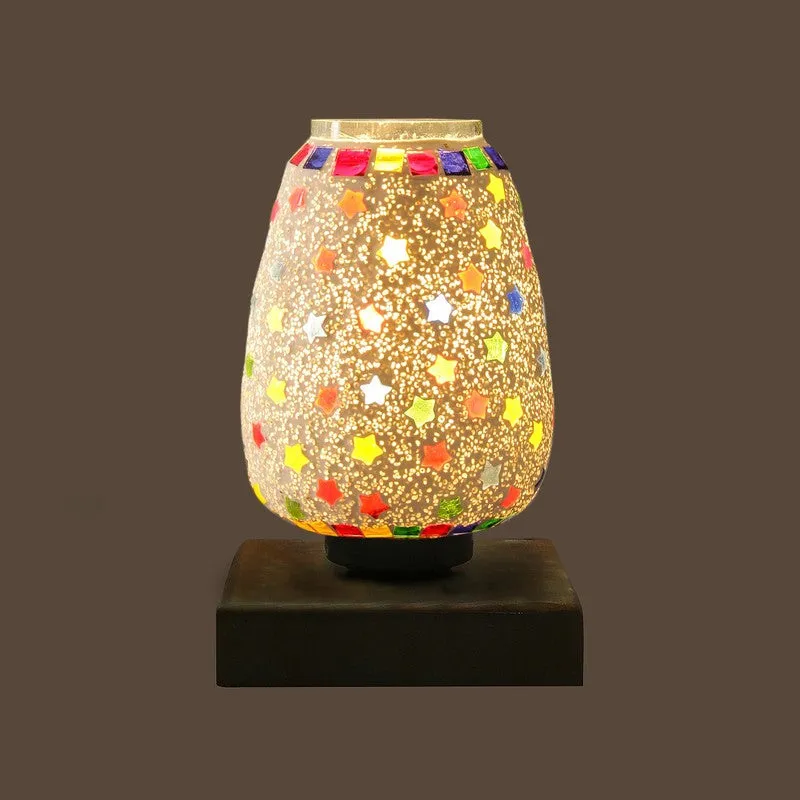 Velora Glass Table Lamp With Wooden Base - Multicolor media 7