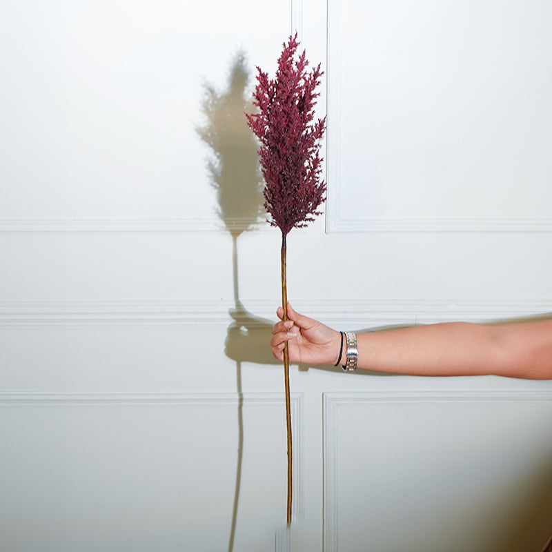 Faux Sabina Millet Grass Flower Stick (Maroon) - 36 CM