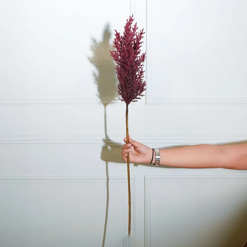 Faux Sabina Millet Grass Flower Stick (Maroon) - 36 CM media 1
