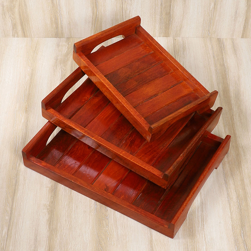 Avarin Mango Wood Serving Tray - Set Of Three media 3