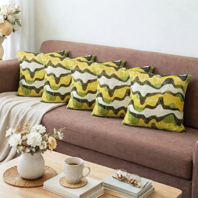 RythmFlow Cushion Cover (Yellow) - Set Of Five media 1