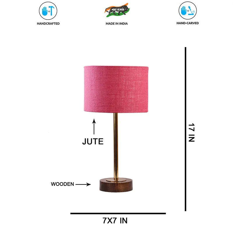 Sienna I Rodin Wooden Table Lamp - Pink,Gold,Brown media 7