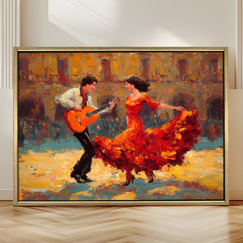 Scarlet Dance Canvas Wall Painting With Frame media 4