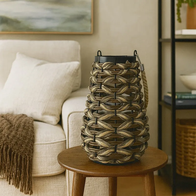 Boho Wicker Bamboo Tea Light Candle Holder media 3