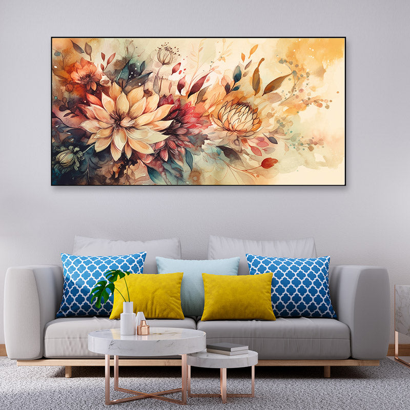 Pastel Fluer Floral Canvas Wall Painting