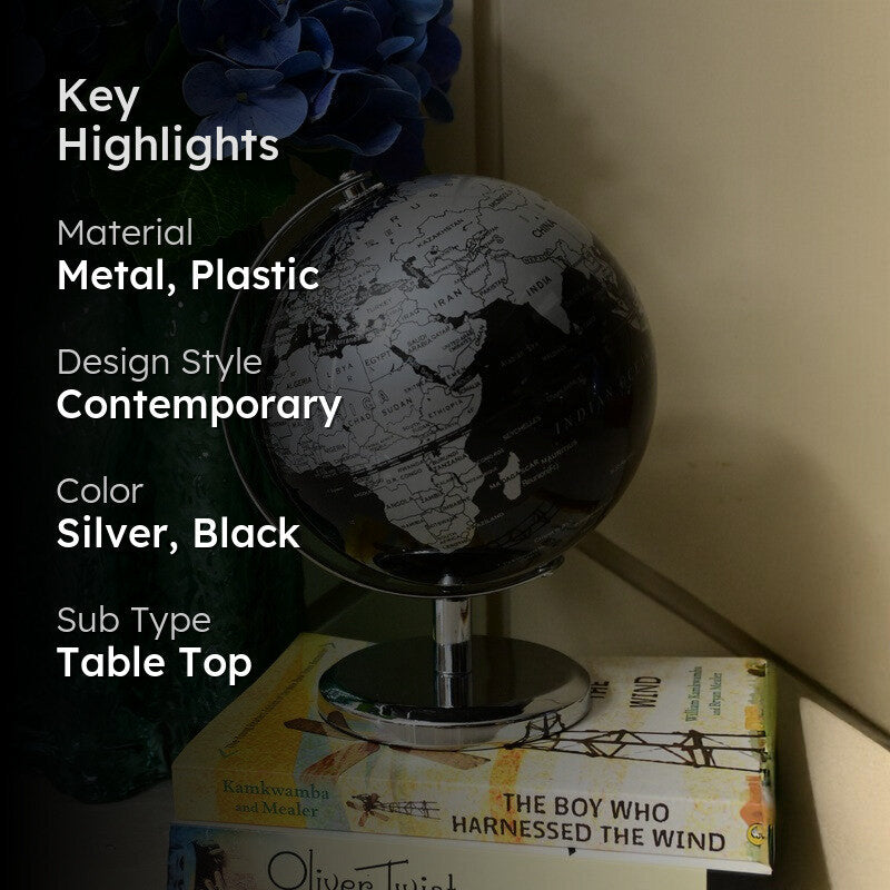 Mivra World Globe Showpiece - Silver media 2