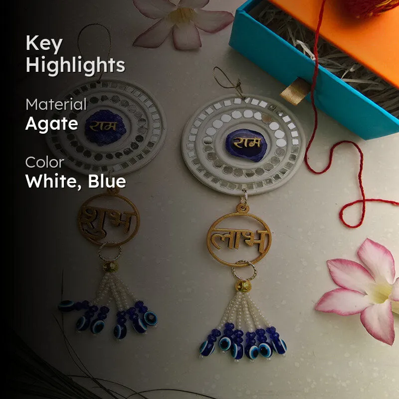 Agate Ram Latkan (Blue) - Set Of Two media 2