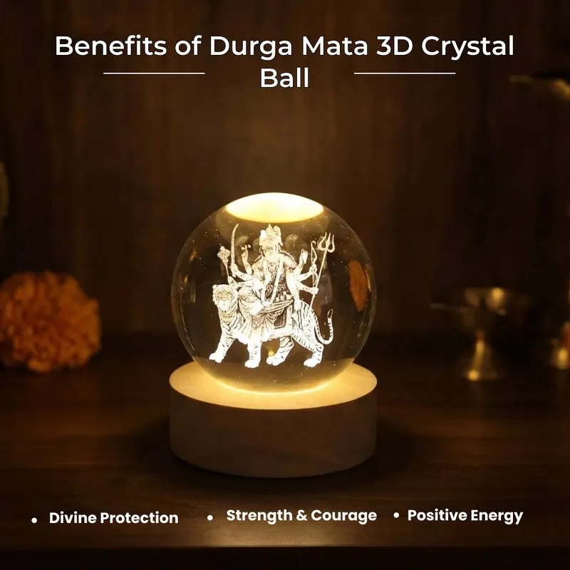 Maa Durga Aura Glass Ball Table Lamp media 8