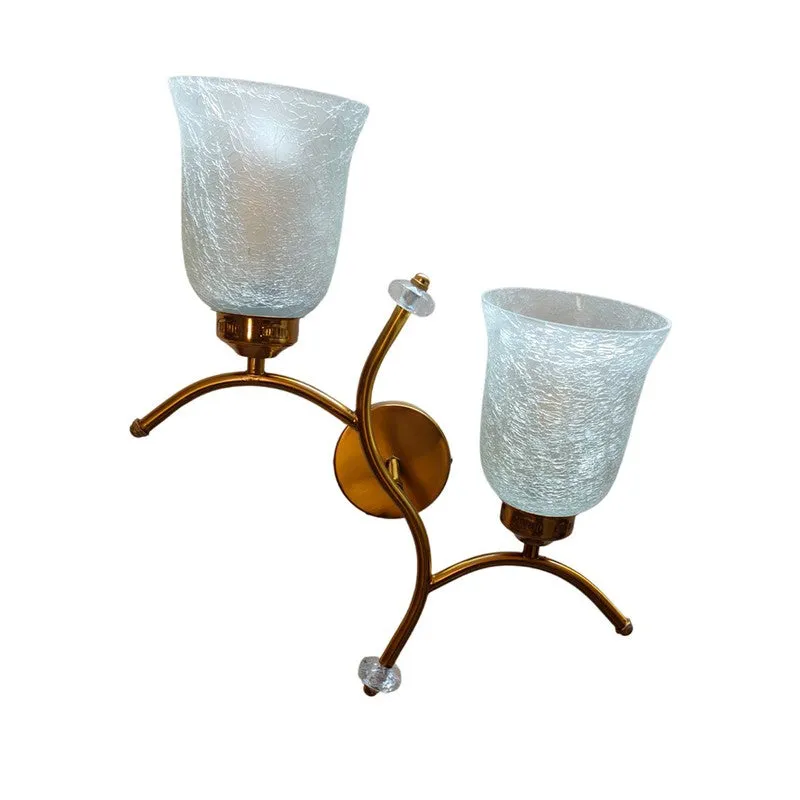 Aurelia Glow Twin Glass Wall Lamp - White & Gold media 4