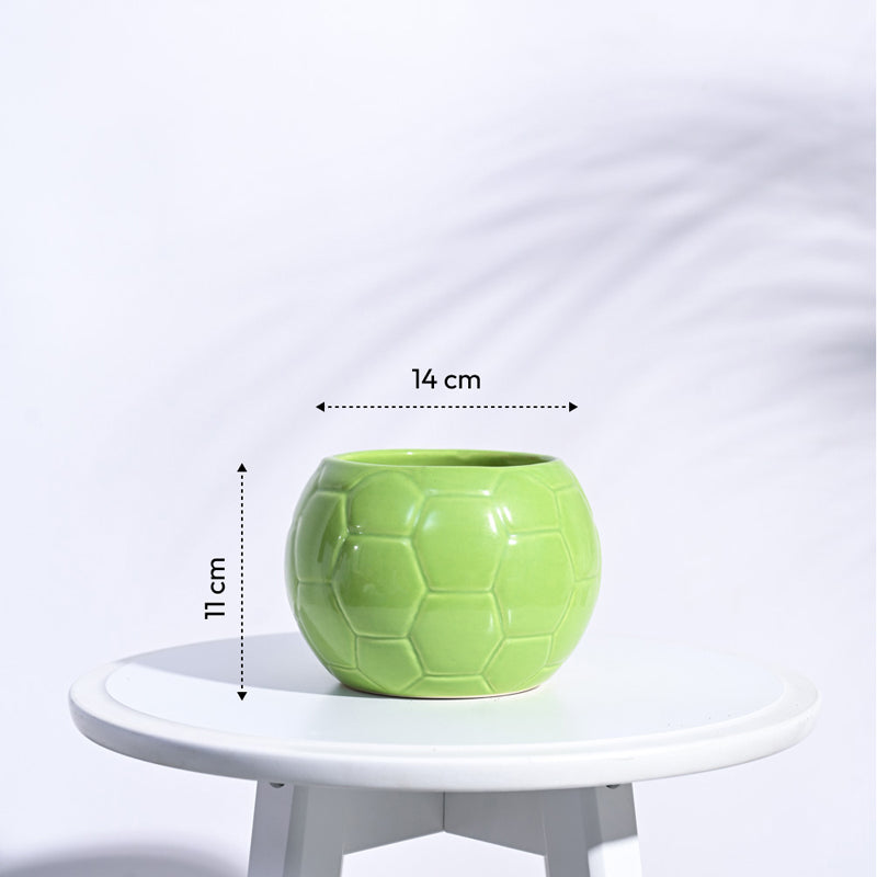 Ugaoo Football Light Green Ceramic Pot media 6