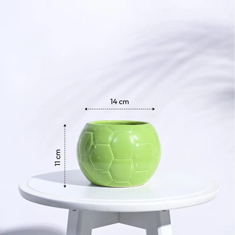 Ugaoo Football Light Green Ceramic Pot media 6