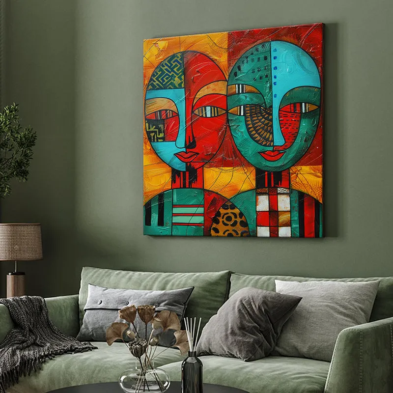 Modern Abstract Faces Wall Painting media 4