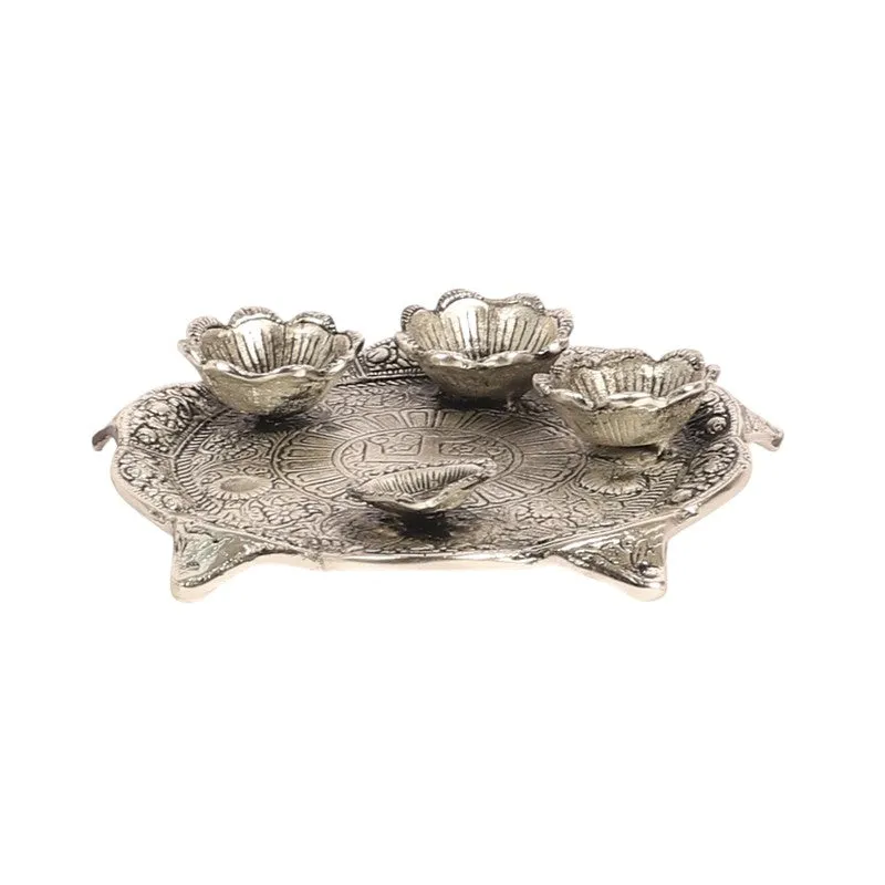 Anantya Pooja Thali Set - Silver media 4