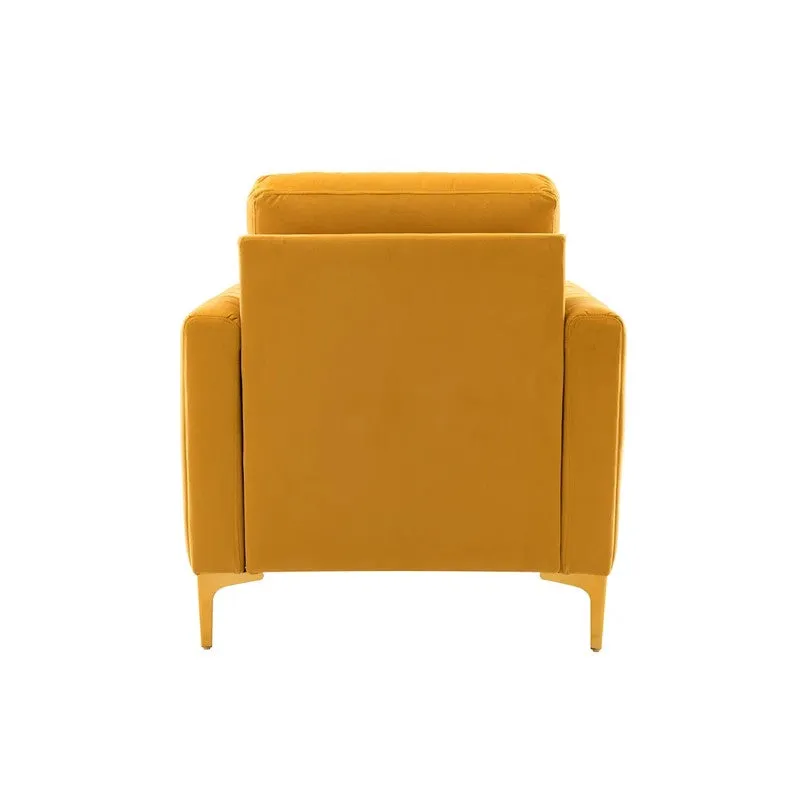 Baseo Neem Wood Accent Chair - Yellow media 6