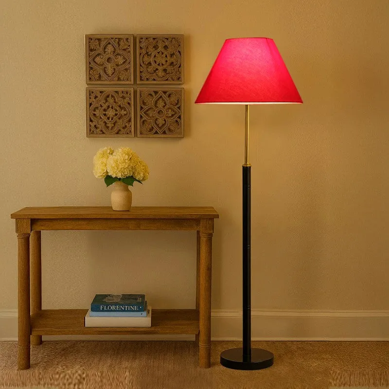 Halo Beam Wooden Floor Lamp - Red media 1