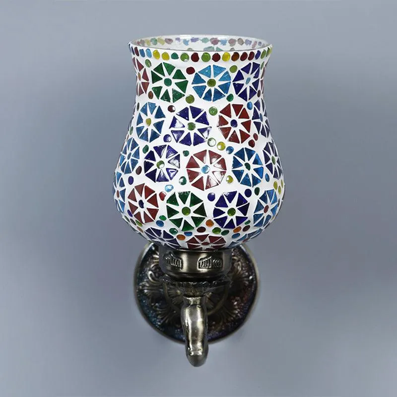 Zava Retro Mosaic Glass & Metal Wall Lamp media 3