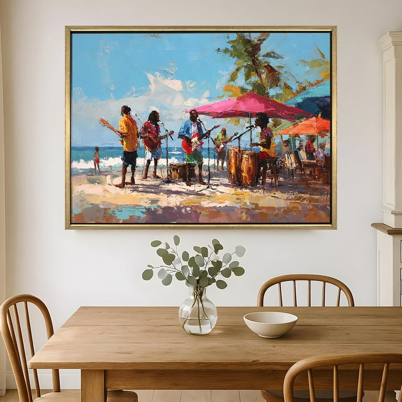 Seaside Groove Canvas Wall Painting With Frame
