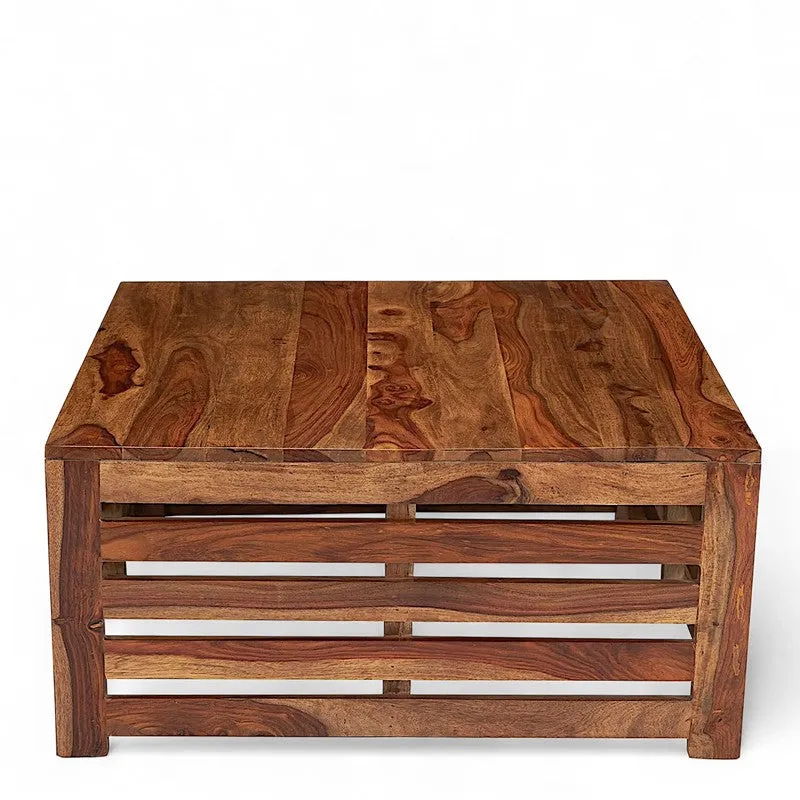 Qervon Sheesham Wooden Center Table - Brown media 4
