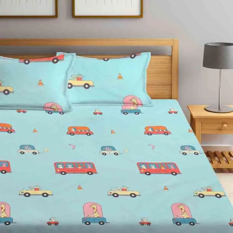 Animals Commute Too Bedsheet - 150 GSM media 5