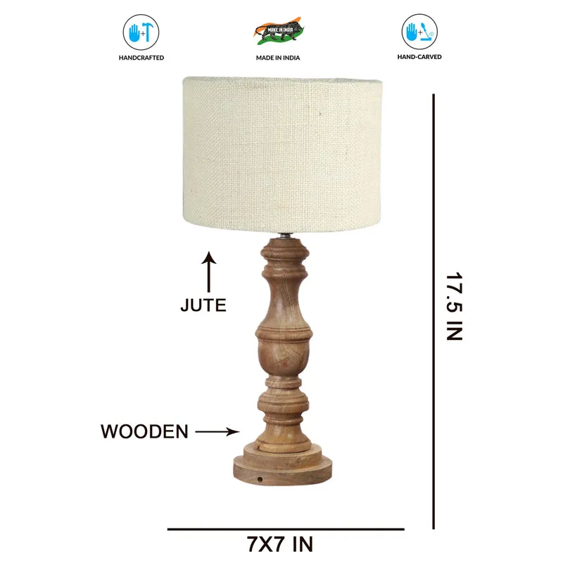 Sienna Carve Wooden Table Lamp - White media 8
