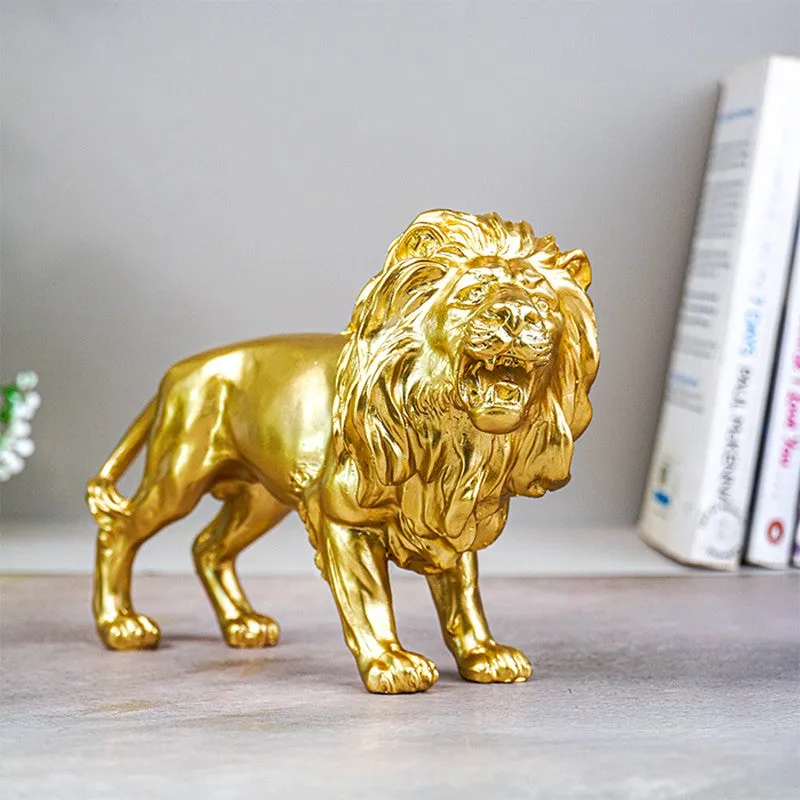 Golden Roar Lion Showpiece - Gold media 7