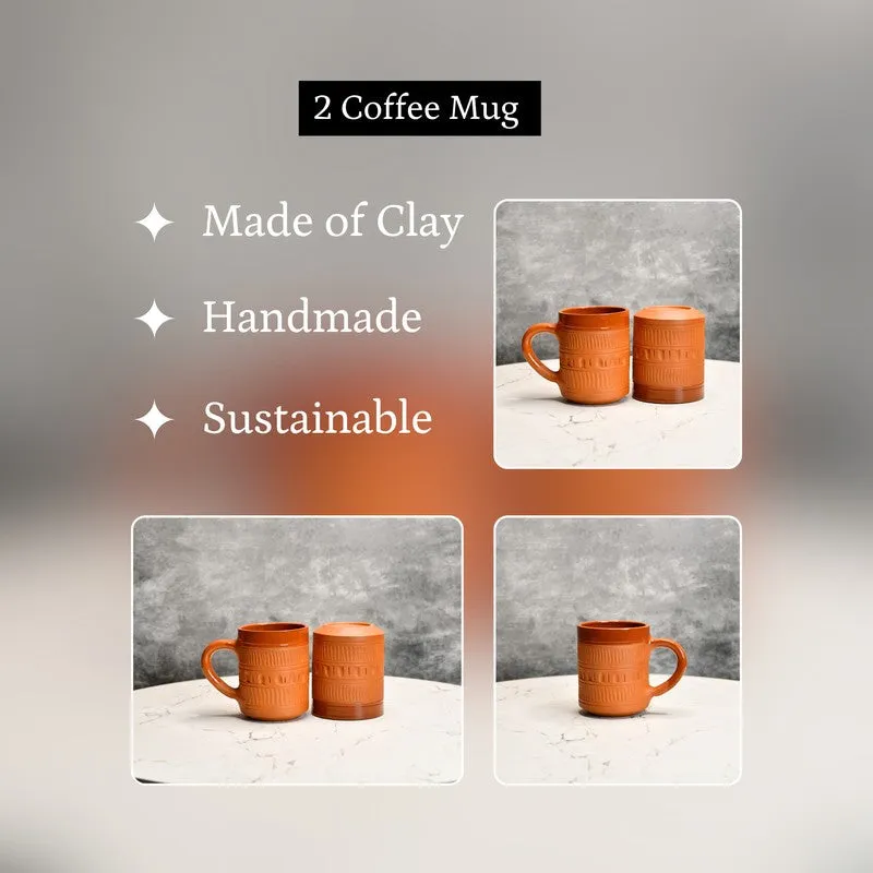 Sediment Terracotta Coffee Mug (440 mL Each) - Set Of Two media 7