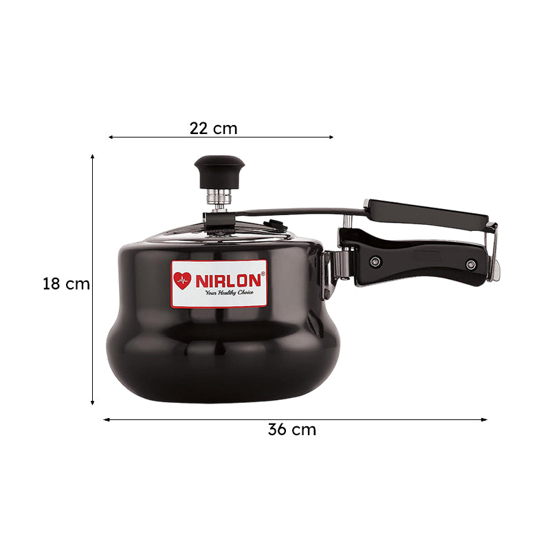 Nirlon Hard Anodized Black Pressure Cooker - 3000 mL/ 9 Inches image 9