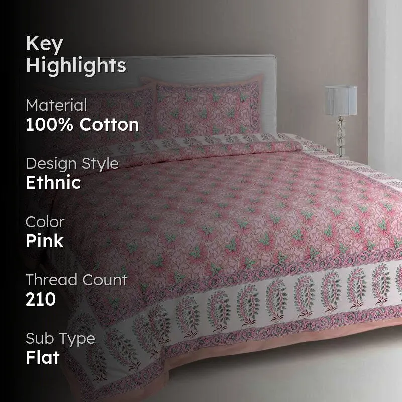 Aashi Ethnic Cotton Bedsheet - 210 TC media 2