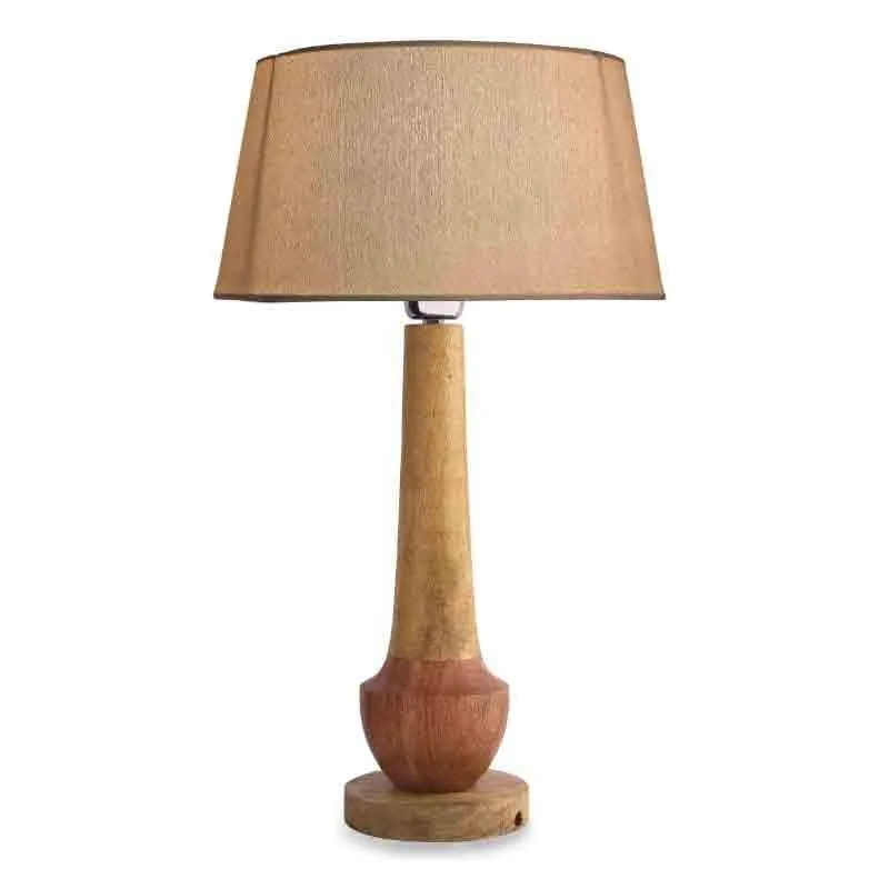Romania Fabric Table Lamp - Brown,White media 3