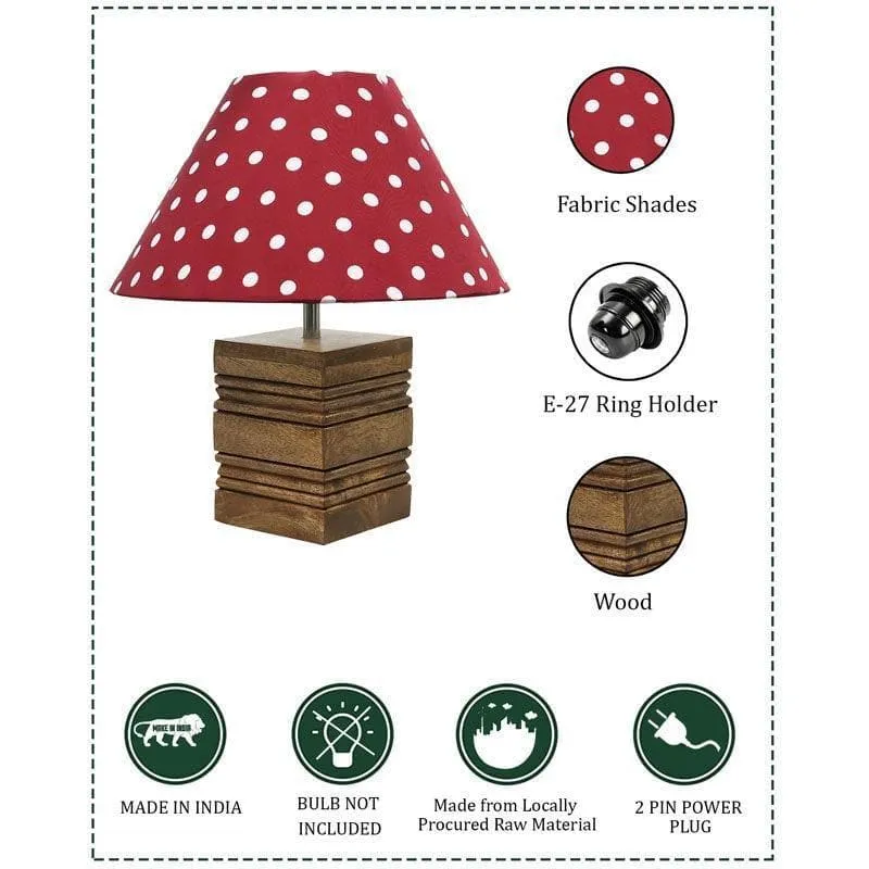 Pop Dot Cube Fabric Table Lamp - Red,Brown media 5