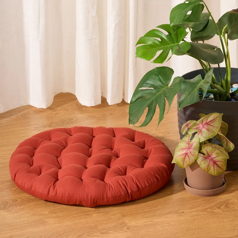 Gloria Floor Cushion - Terracotta Brown media 1