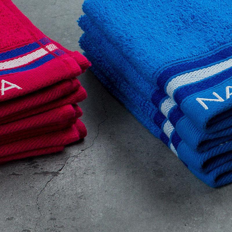 Nautica Dove Down Cotton Face Towel (Burgundy & Blue) - Set Of Eight media 5