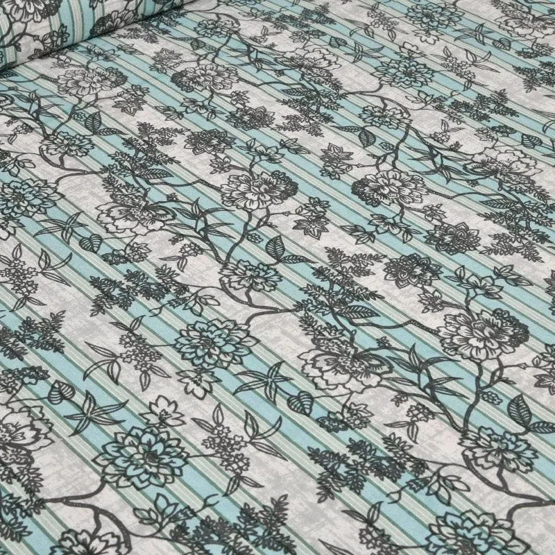 Jamesaari Printed Cotton Bedsheet (Teal) - 160 TC media 5