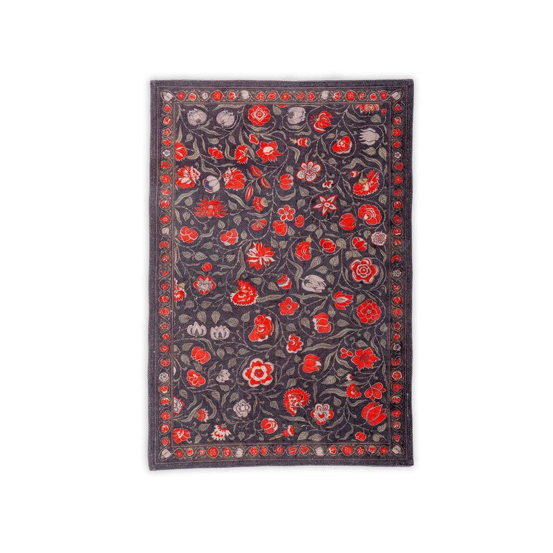 Floral Rush Cotton Hand Woven Cotton Rug