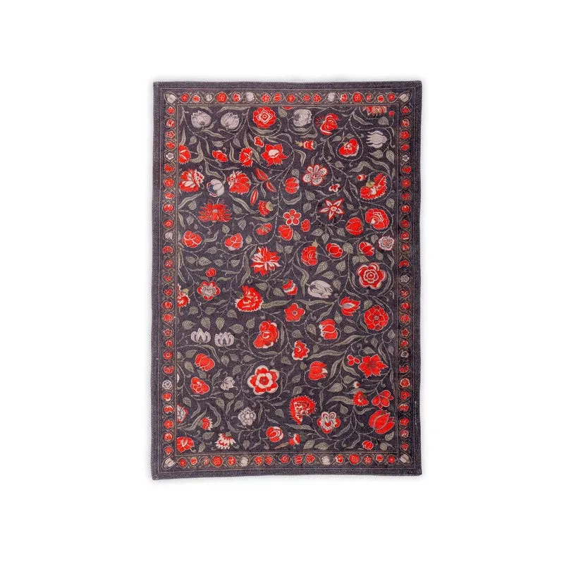 Floral Rush Cotton Hand Woven Cotton Rug media 1