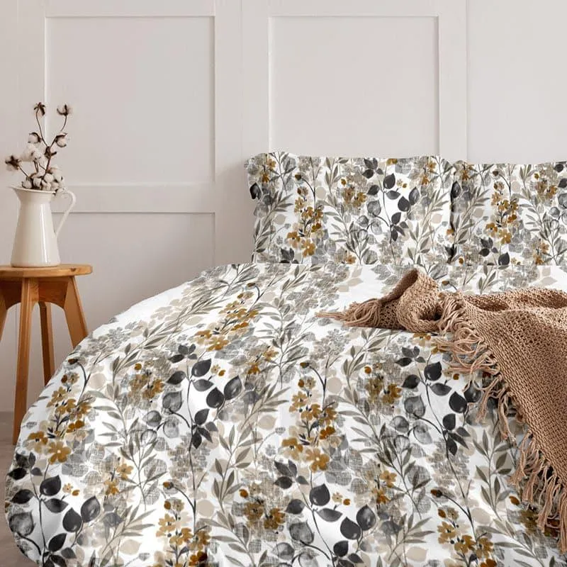 Garden Glowa Cotton Bedsheet (Brown) - 254 TC media 3